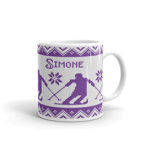 Nordic Skier Personalized Knitting Mug